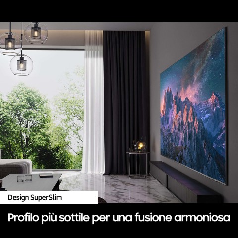 Samsung Series 8 TV QE98Q80CATXZT QLED 4K, Smart TV 98" Processore Neural Quantum 4K, SuperSlim Design, Carbon Silver 2023