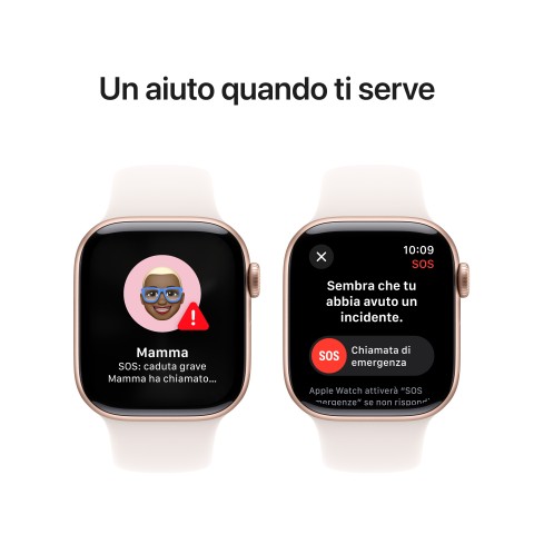 Apple Watch Series 10 Serie 10 GPS 42mm Cassa in Alluminio color Oro Rosa con Light Blush Sport Band - S/M