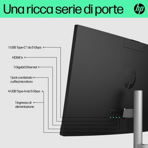 HP 24-cr0019nl Intel® Core™ i3 i3-1315U 60,5 cm (23.8") 1920 x 1080 Pixel PC All-in-one 8 GB DDR4-SDRAM 512 GB SSD Windows 11 Home Wi-Fi 6 (802.11ax) Bianco