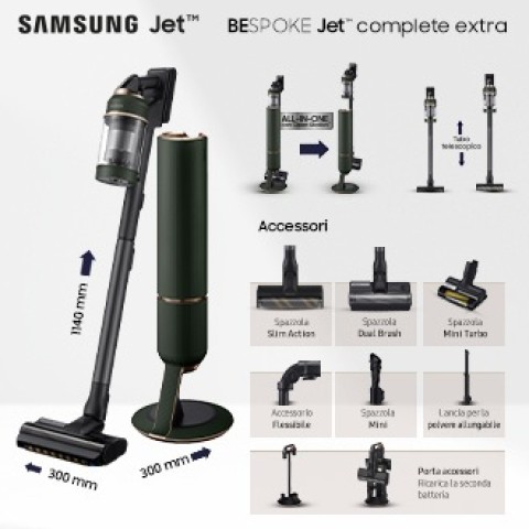 Samsung Aspirapolvere senza filo BESPOKE Jet™ complete extra 210W VS20A95943N