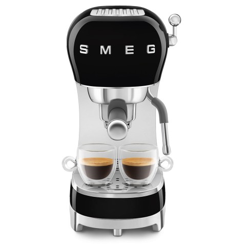 Smeg Macchina da Caffè Espresso Manuale 50's Style – Nero LUCIDO – ECF02BLEU