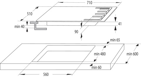 Hisense GM773XF piano cottura Acciaio inox Da incasso 71 cm Gas 5 Fornello(i)