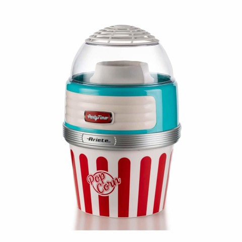 Ariete 2957 Pop Corn XL Party Time - Macchina per Popcorn - Scoppia 60gr di Mais in 2 minuti ad Aria Calda - Ciotola Estraibile - 1100 Watt - Azzurro