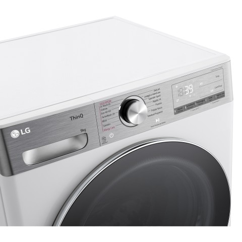 LG F4R9009TPWC Lavatrice 9kg AI DD, Classe A-40%, 1400 giri, TurboWash, Vapore