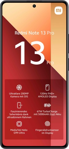 Xiaomi Redmi Note 13 Pro 16,9 cm (6.67") Dual SIM ibrida Android 13 4G USB tipo-C 8 GB 256 GB 5000 mAh Nero