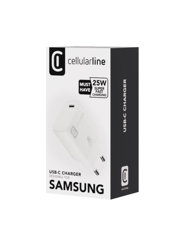 Cellularline SUPER FAST CHARGER KIT PD 25W Caricabatterie da rete USB-C 25W in micropack