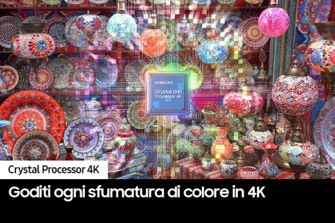 Samsung Series 7 TV UE55CU7170UXZT Crystal UHD 4K, Smart TV 55" Processore Crystal 4K, OTS Lite, Black 2023