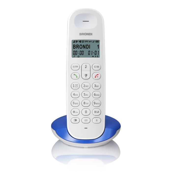 Brondi Lotus Telefono DECT Blu, Bianco