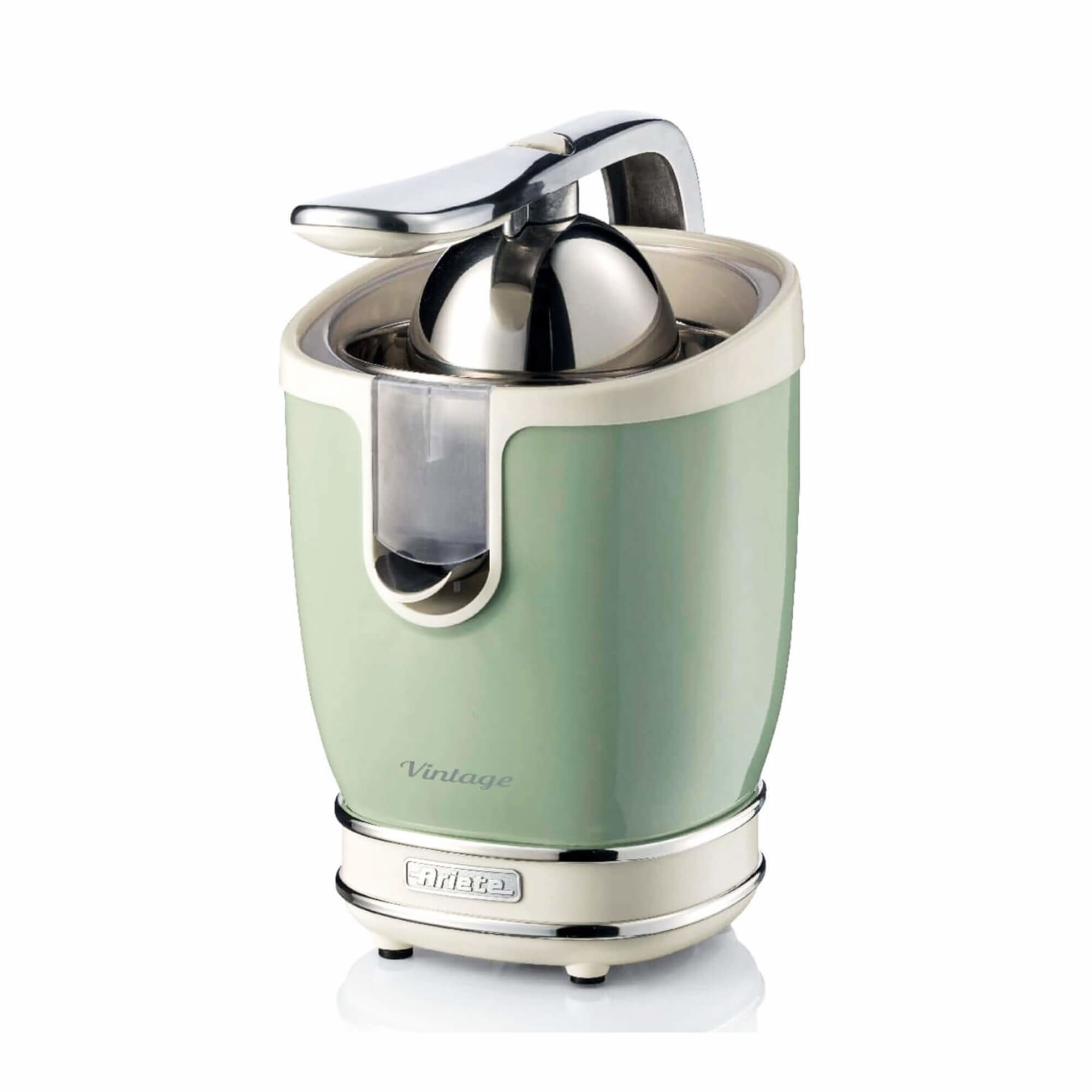 Ariete 413 Spremiagrumi Elettrico con Leva - Salvagoccia - Motore Silenzioso - 85 Watt - Design Vintage - Verde