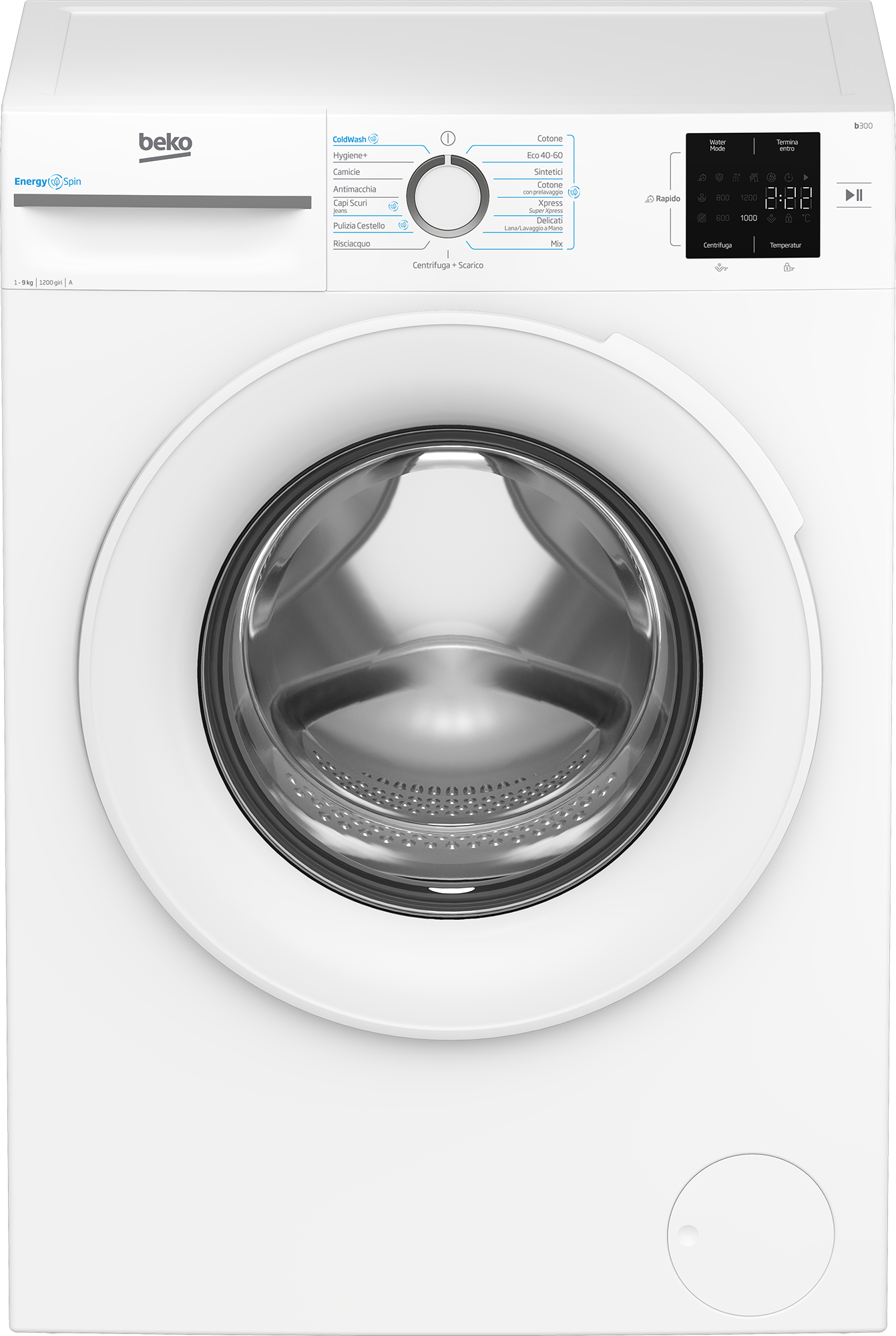 Beko b300 BMWU3921W: Lavatrice EnergySpin 9kg, Classe A, 1200giri