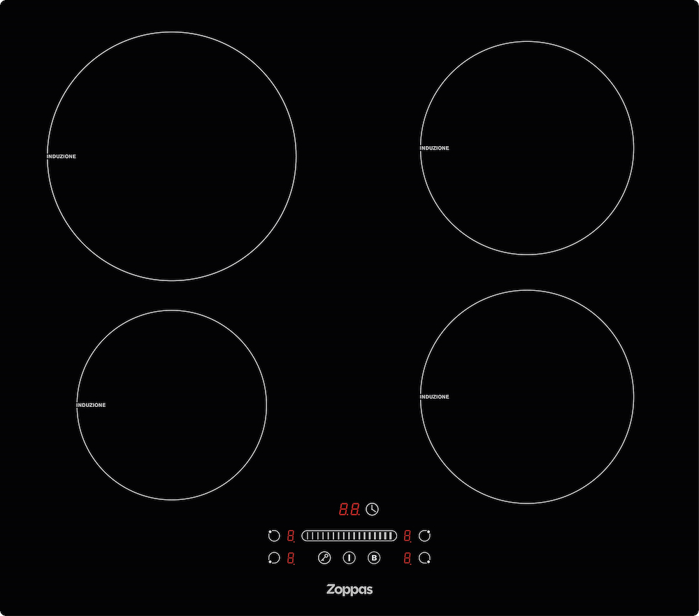 ZOPPAS P.COTTURA MZIHA6040 P.COTT.INDUZ.60CM 4ZONE TIMER NERO